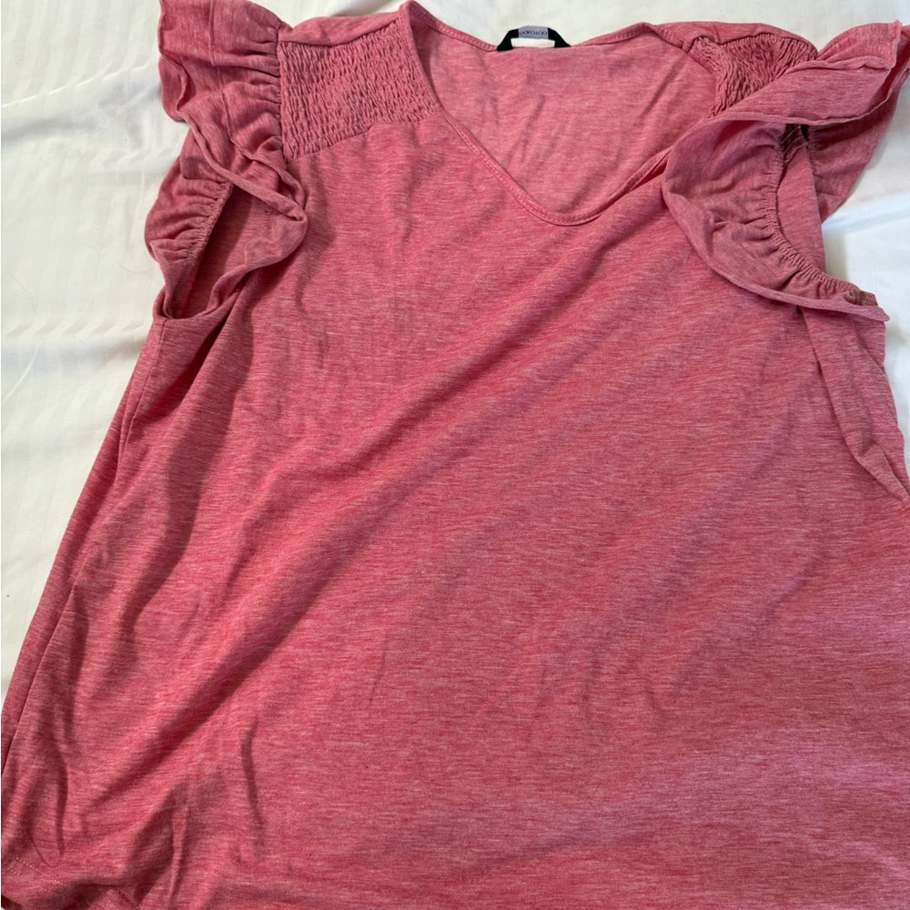 Women's Ruffled Sleeve Top in Pink